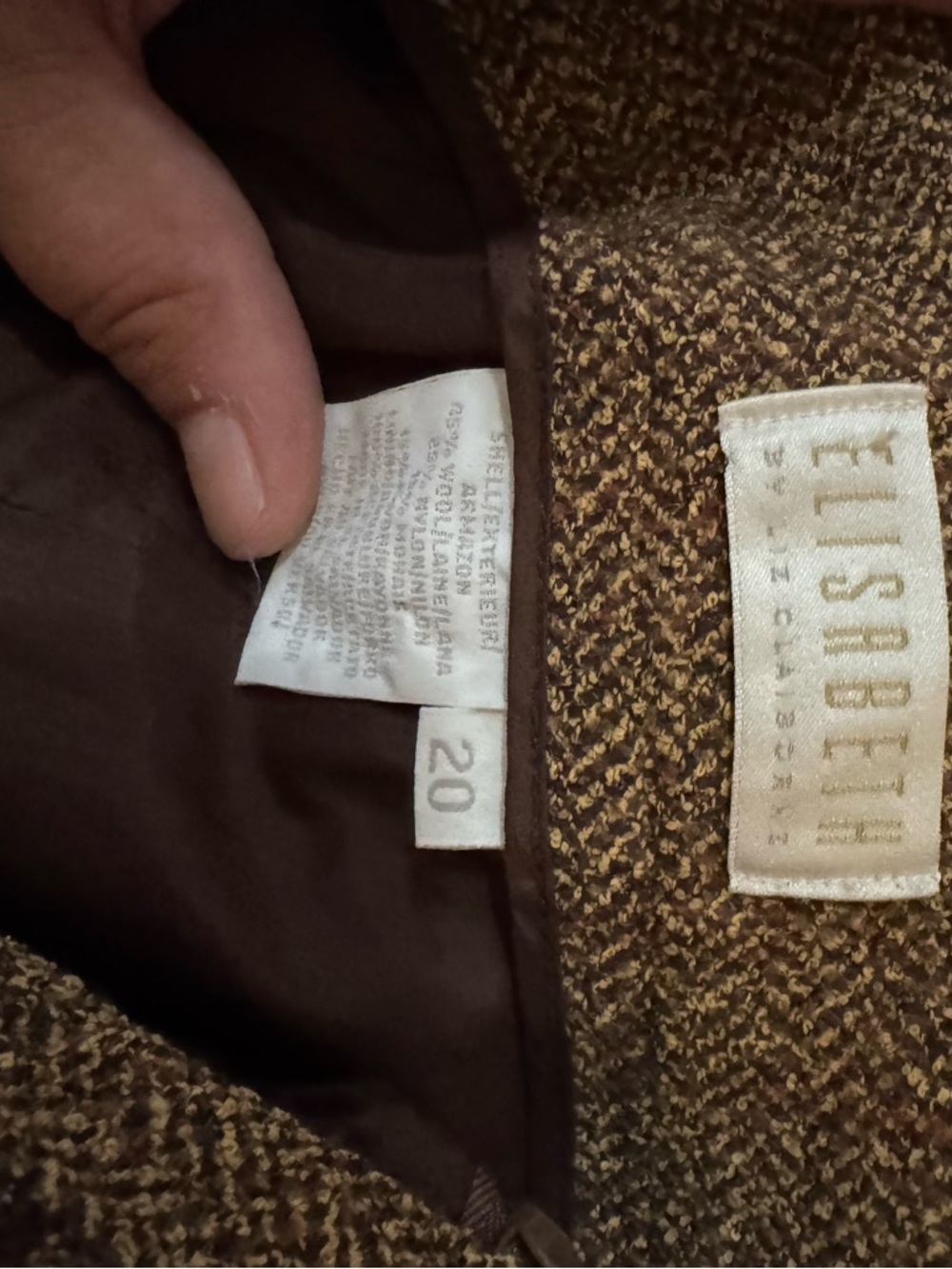 Liz Claiborne Brown Tweed Pencil Skirt - Picture 4 of 5